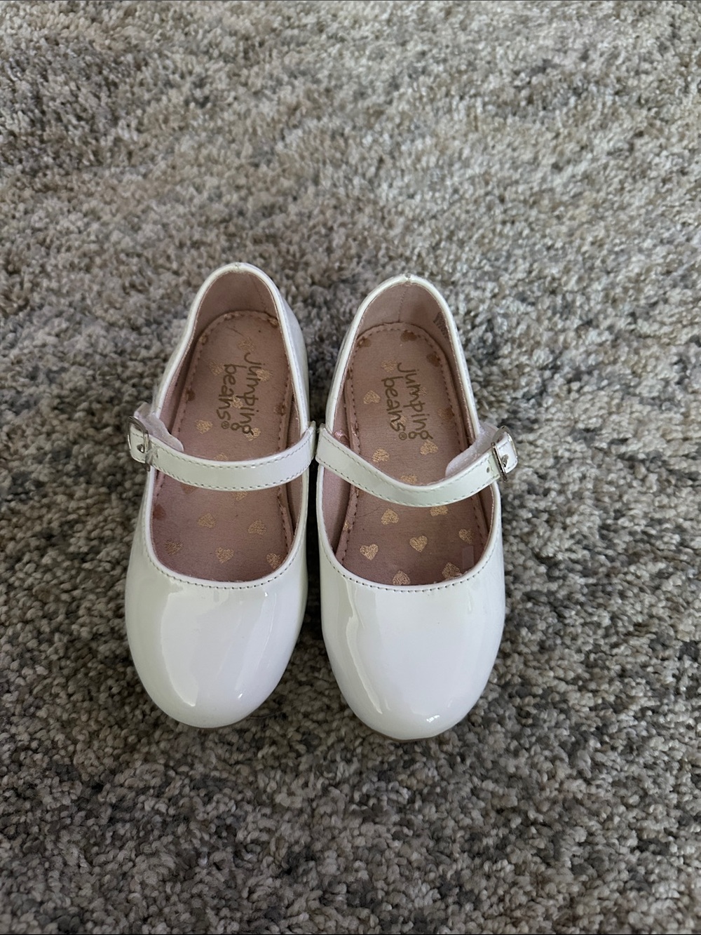 jumping beans White Patent Mary Jane Flats for Girls